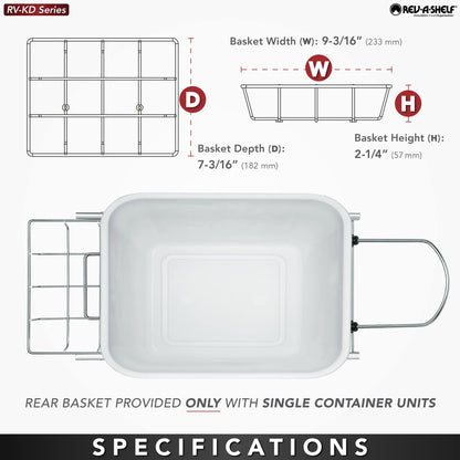 Rev-A-Shelf Pull Out Trash Can for Under Kitchen Cabinets 35 Qt 12 Gallon Garbage Waste Recycling Bin with Full Extension Slides, Silver, RV-12KD-17C S