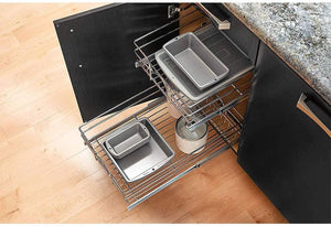 Rev-A-Shelf Two-Tier Chrome Wire Basket Pull Out Cabinet Organizer