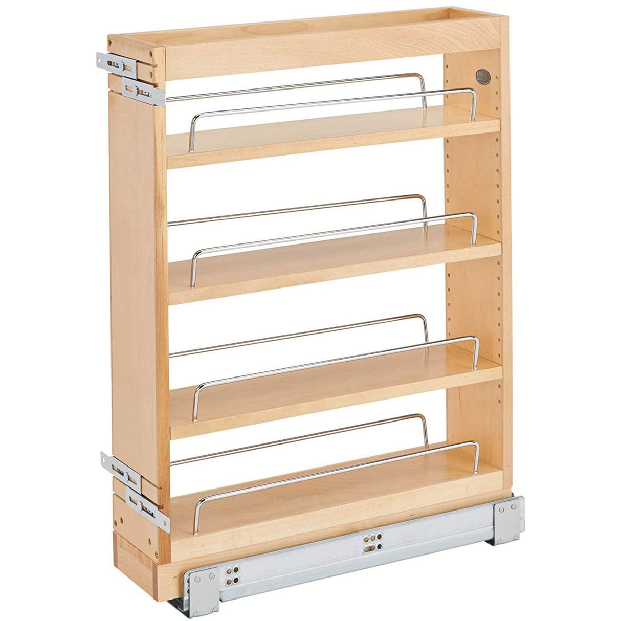 Rev-A-Shelf 448-BC19SC-5C Vanity 5 x19 Inch Door/Drawer Base Soft Close Kitchen Cabinet Storage Organizer with BLUMOTION Slides, Natural Maple Wood