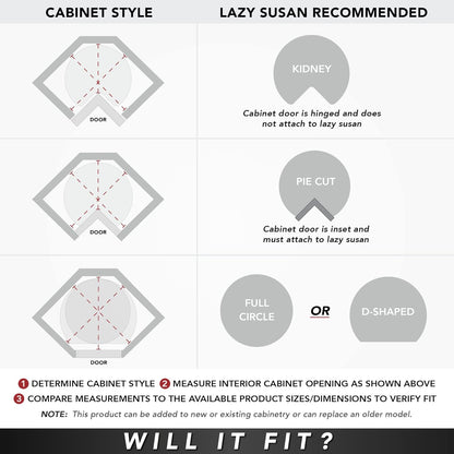Rev-A-Shelf Polymer Full Circle 3-Shelf Lazy Susan for 34" H Corner Base Cabinets