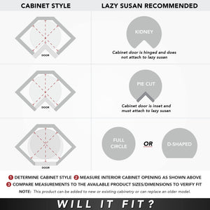 Rev-A-Shelf Polymer Kidney 2-Shelf Lazy Susan for Corner Base Cabinets