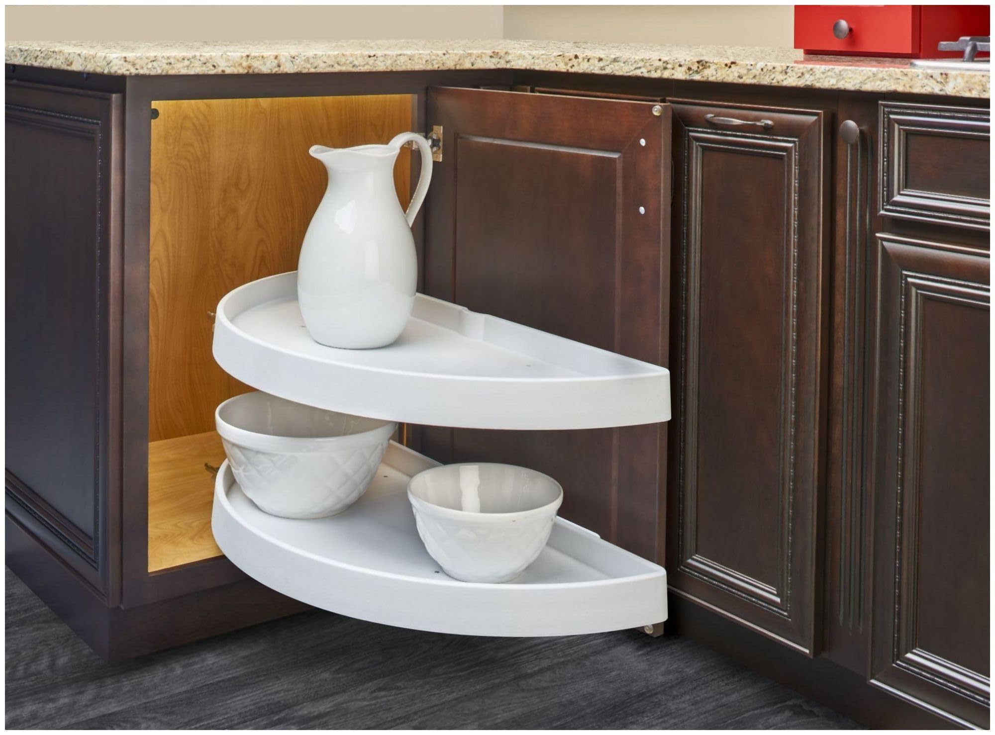 Rev-A-Shelf Pull-Out Half Moon Lazy Susan Shelf Sliding Organizer for Blind Corner Cabinets