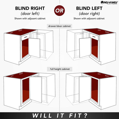 Rev-A-Shelf Pull-Out Half Moon Lazy Susan Shelf Sliding Organizer for Blind Corner Cabinets