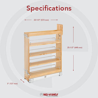 Rev-A-Shelf Pull Out Storage Organizer for Base Kitchen/Bathroom Cabinets with Full Extension Soft Close Slides