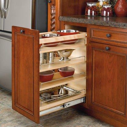 Rev-A-Shelf Pull Out Storage Organizer for Base Kitchen/Bathroom Cabinets with Full Extension Soft Close Slides