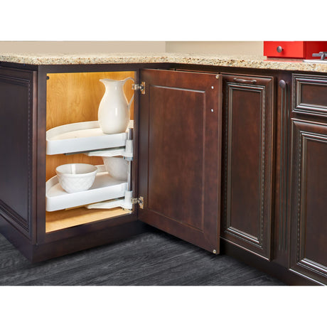 Rev-A-Shelf Pull-Out Half Moon Lazy Susan Shelf Sliding Organizer for Blind Corner Cabinets