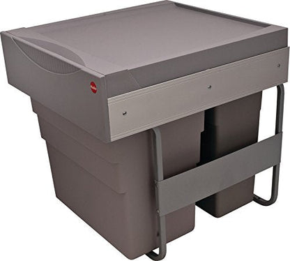 Hafele 502.70.522 Hailo Easy Cargo 50 Waste Bin Pull - Out Double Trash Can 88 lbs Weight Capacity - KI Home