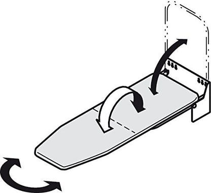 Hafele 568.66.700 Wall Mounted Folding and Rotating Ironing Board with Gray stipes Heat - Resistant Cover - KI Home