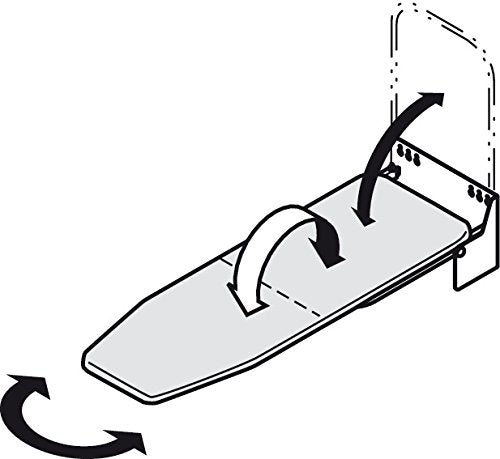 Hafele 568.66.700 Wall Mounted Folding and Rotating Ironing Board with Gray stipes Heat - Resistant Cover - KI Home