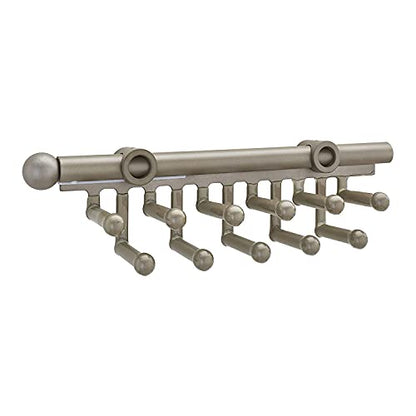 Rev - A - Shelf 12" Pull Out Closet Organization Rack for Belts, Ties & Scarves Accessories Storage Hanger with 11 Non - Slip Hooks, Satin Nickel, CTR - 12 - SN - KI Home