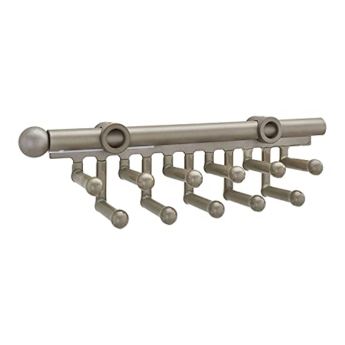 Rev - A - Shelf 12" Pull Out Closet Organization Rack for Belts, Ties & Scarves Accessories Storage Hanger with 11 Non - Slip Hooks, Satin Nickel, CTR - 12 - SN - KI Home