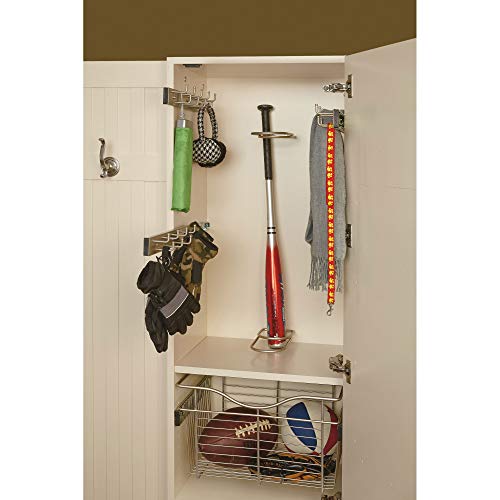 Rev - A - Shelf 14" Pull Out Closet Organization Rack for Belts, Ties and Scarves, Accessories Storage Hanger with Mounting Hardware, Chrome, BRC - 14CR - KI Home
