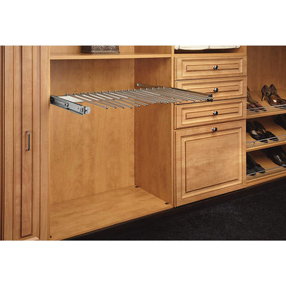 Rev - A - Shelf 17.5" Pull Out Wire Frame for 9 Pairs of Trouser Pant Rack for Space Saving Home Closet Storage Organization, Chrome, PSC - 1814CR - KI Home