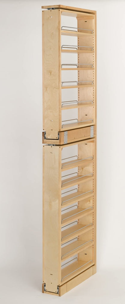 Rev - A - Shelf 432 - TF39 - 6C Filler Pull Out Organizer 6" Wide Natural Maple (6) Shelf Pantry with Height Opening 39" - KI Home