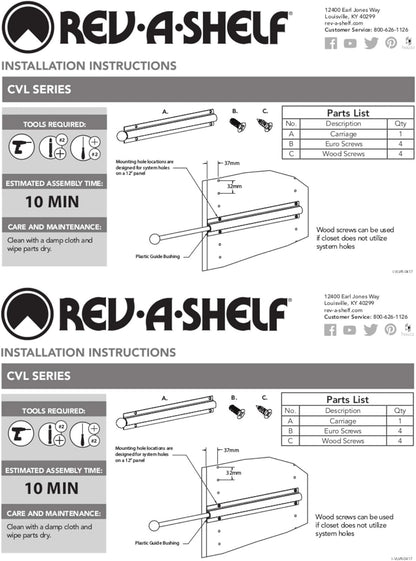 Rev - A - Shelf 6 - Inch Extending Closet Rod, Organization Rack for Valet, Ties and Scarves, Metal Adjustable Storage Clothes Hanger, Chrome, CVL - 12 - CR - KI Home