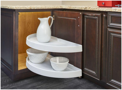 Rev - A - Shelf Pull - Out Half Moon Lazy Susan Shelf Sliding Organizer for Blind Corner Cabinets - KI Home