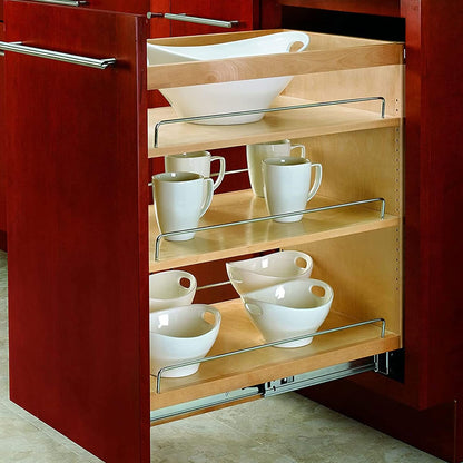 Rev - A - Shelf Pull Out Storage Organizer for Base Kitchen/Bathroom Cabinets with Full Extension Soft Close Slides - KI Home