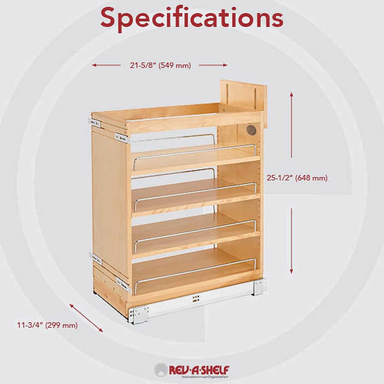 Rev - A - Shelf Pull Out Storage Organizer for Base Kitchen/Bathroom Cabinets with Full Extension Soft Close Slides - KI Home
