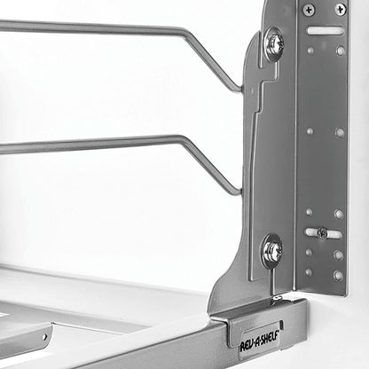 Rev - A - Shelf Pullout Trash Can for Full - Height Kitchen Cabinets 50 Quart 12.5 Gallon with Soft - Close Slides and Storage, Silver, 53WC - 1550SCDM - 117 - KI Home