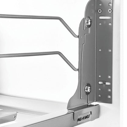 Rev - A - Shelf Pullout Trash Can for Full - Height Kitchen Cabinets 50 Quart 12.5 Gallon with Soft - Close Slides and Storage, Silver, 53WC - 1550SCDM - 117 - KI Home